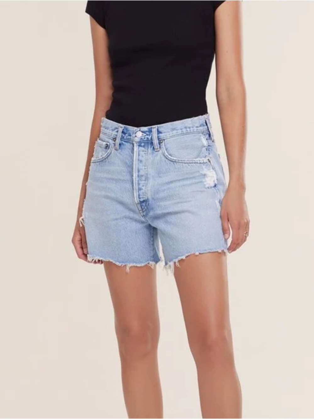 Agolde Parker long shorts in Replica wash